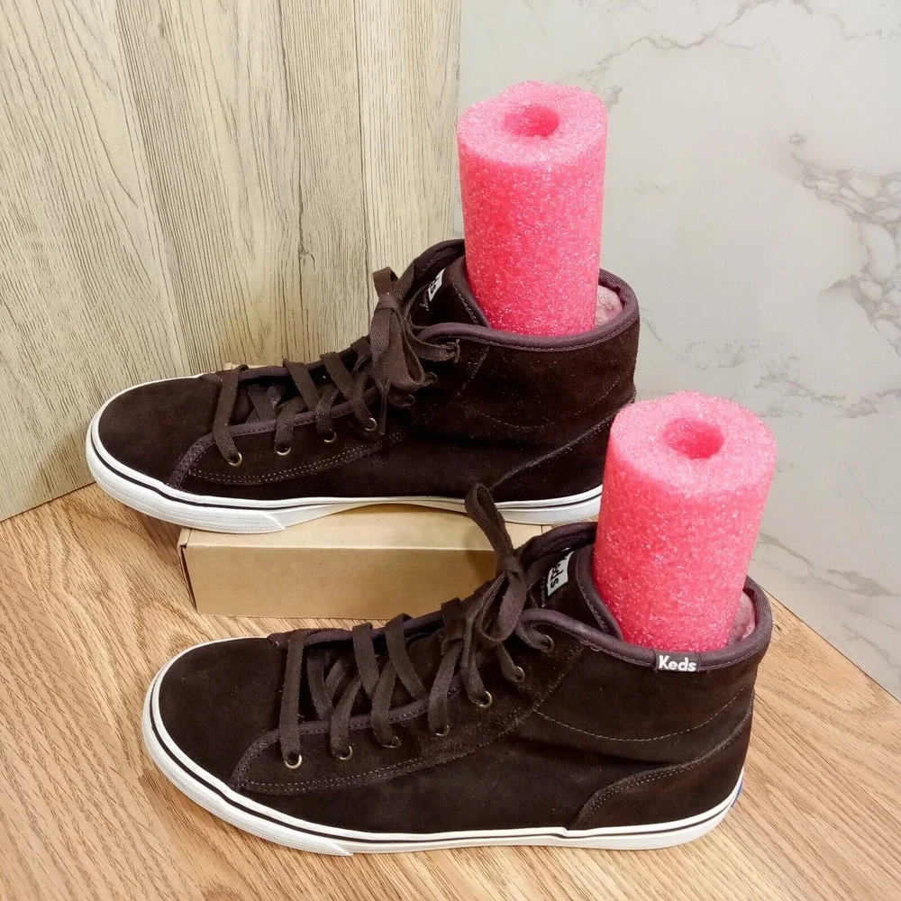 Keds Suede High Top Womens Sz 9 EU 40‎ Brown Lace Up Shoe Sneaker Faux Fur Lined